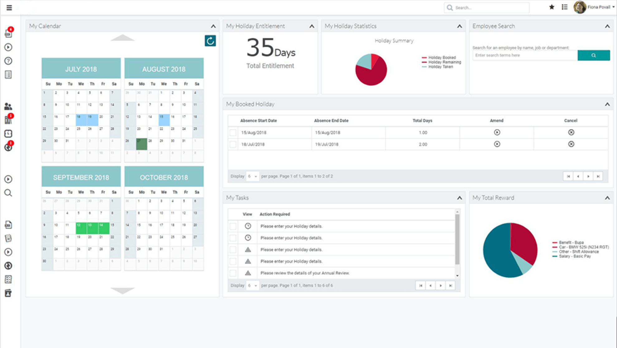 HR dashboard