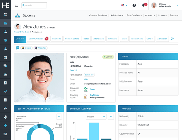 Student mod HUBmis dashboard