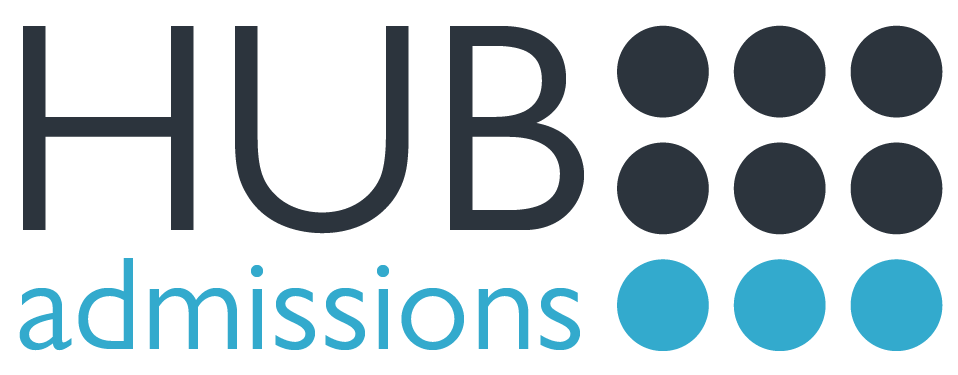 HUBadmissions logo (dark and blue)
