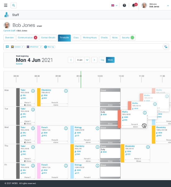 HUBmis timetable