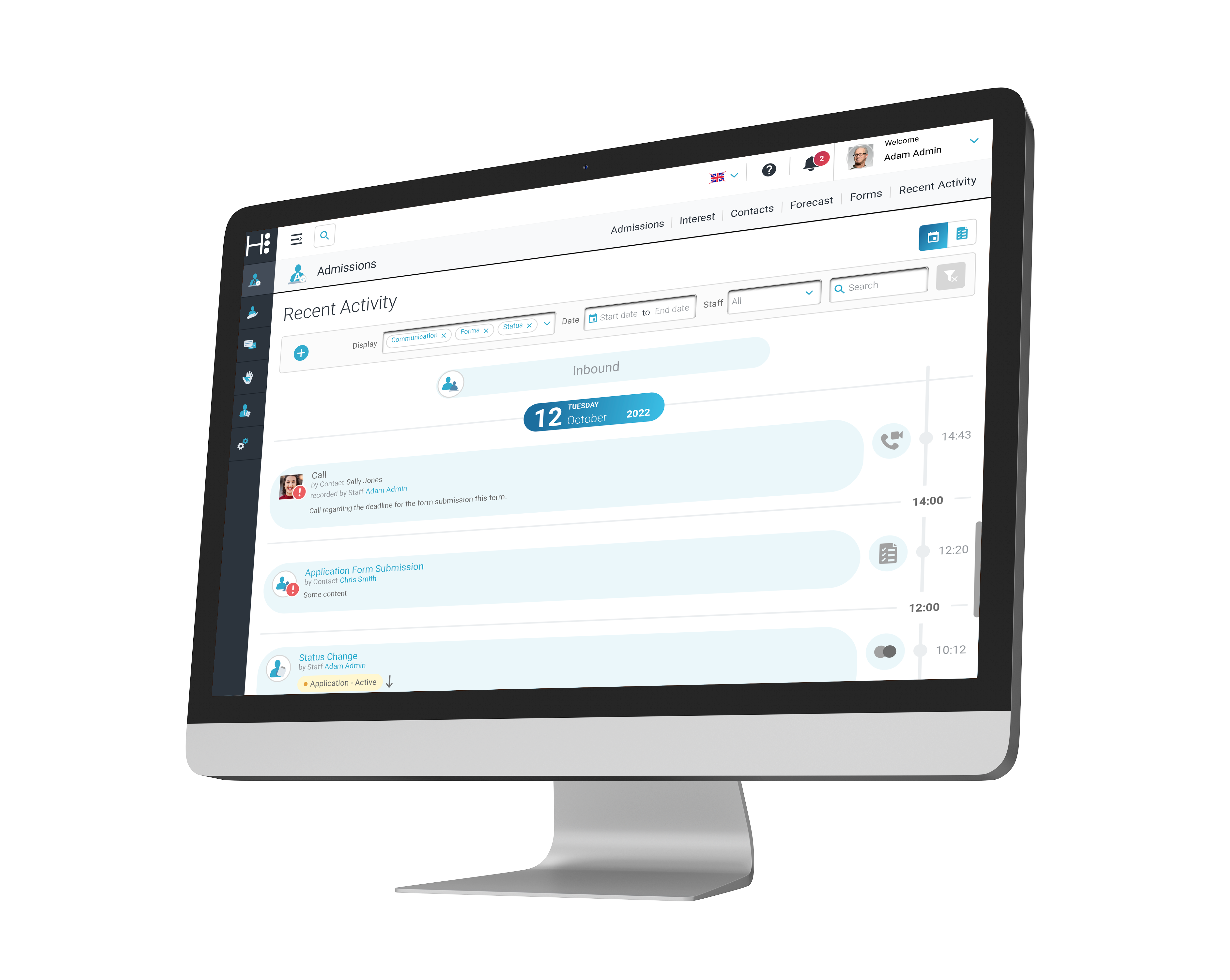 DESKTOP HUBadmissions application progress# HUBadmissions desktop