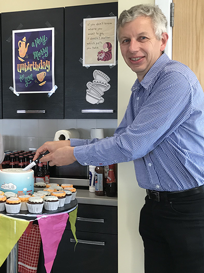 RW cutting cake 35 years Richard Walling