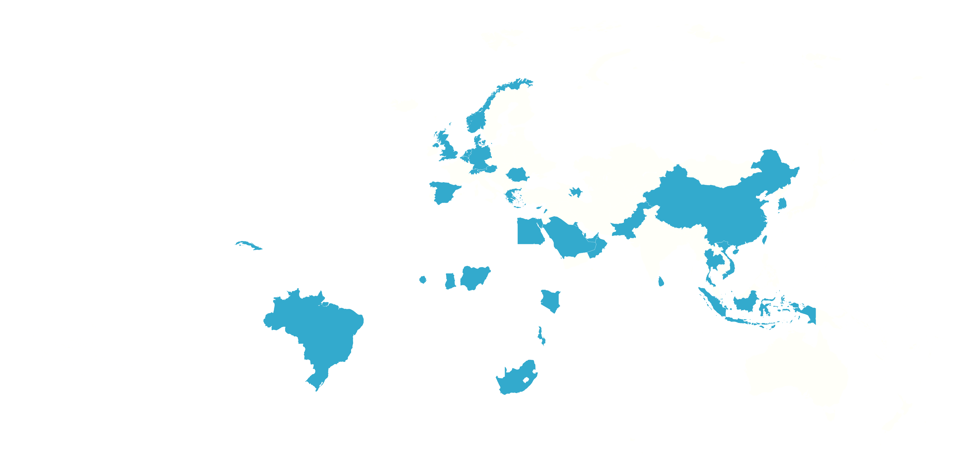 World map with WCBS customers World map with WCBS customers